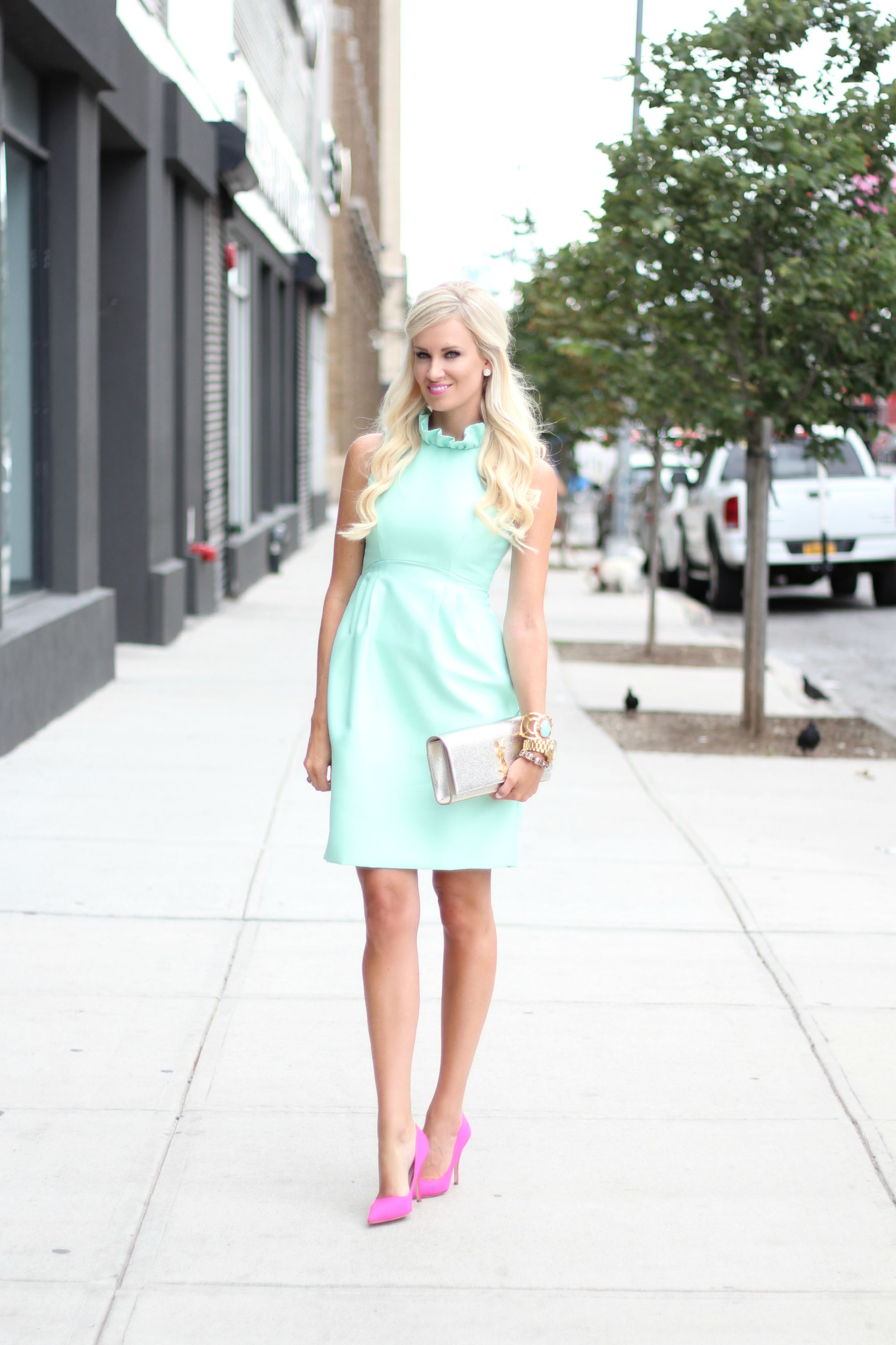 dress with pink heels