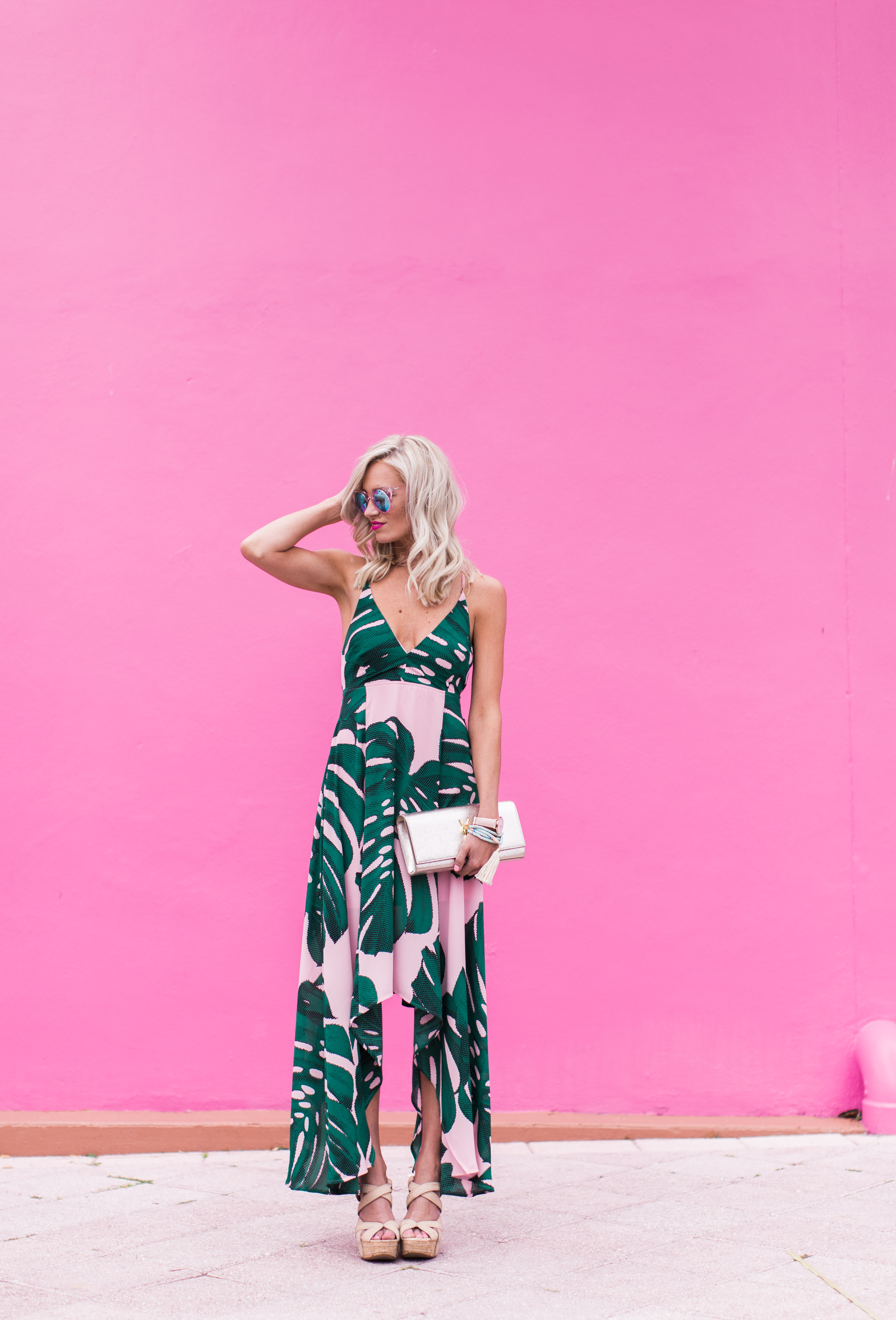 Palm leaf hotsell print dress