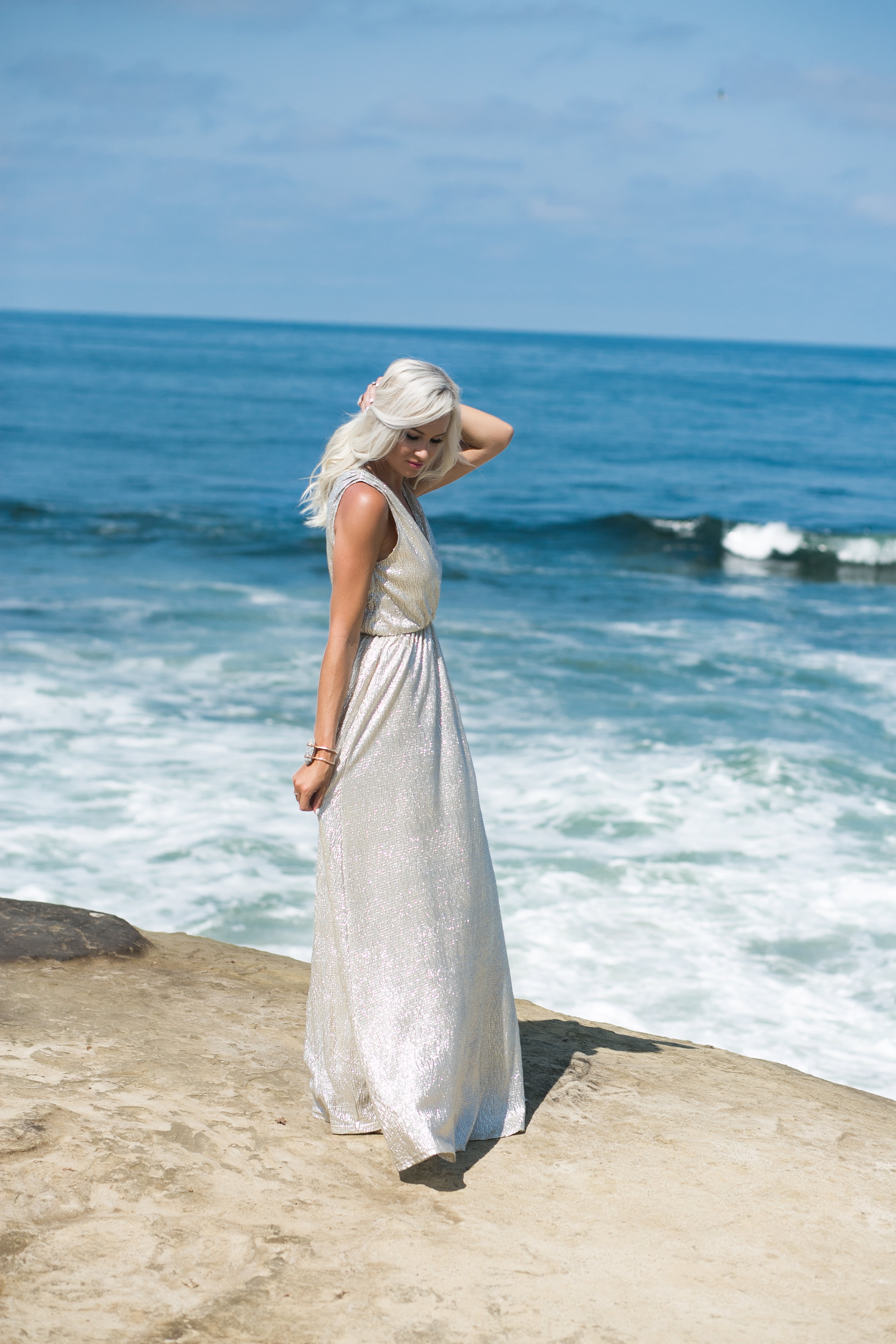 shimmer maxi, lulus shimmer dress, silver bridesmaid dress