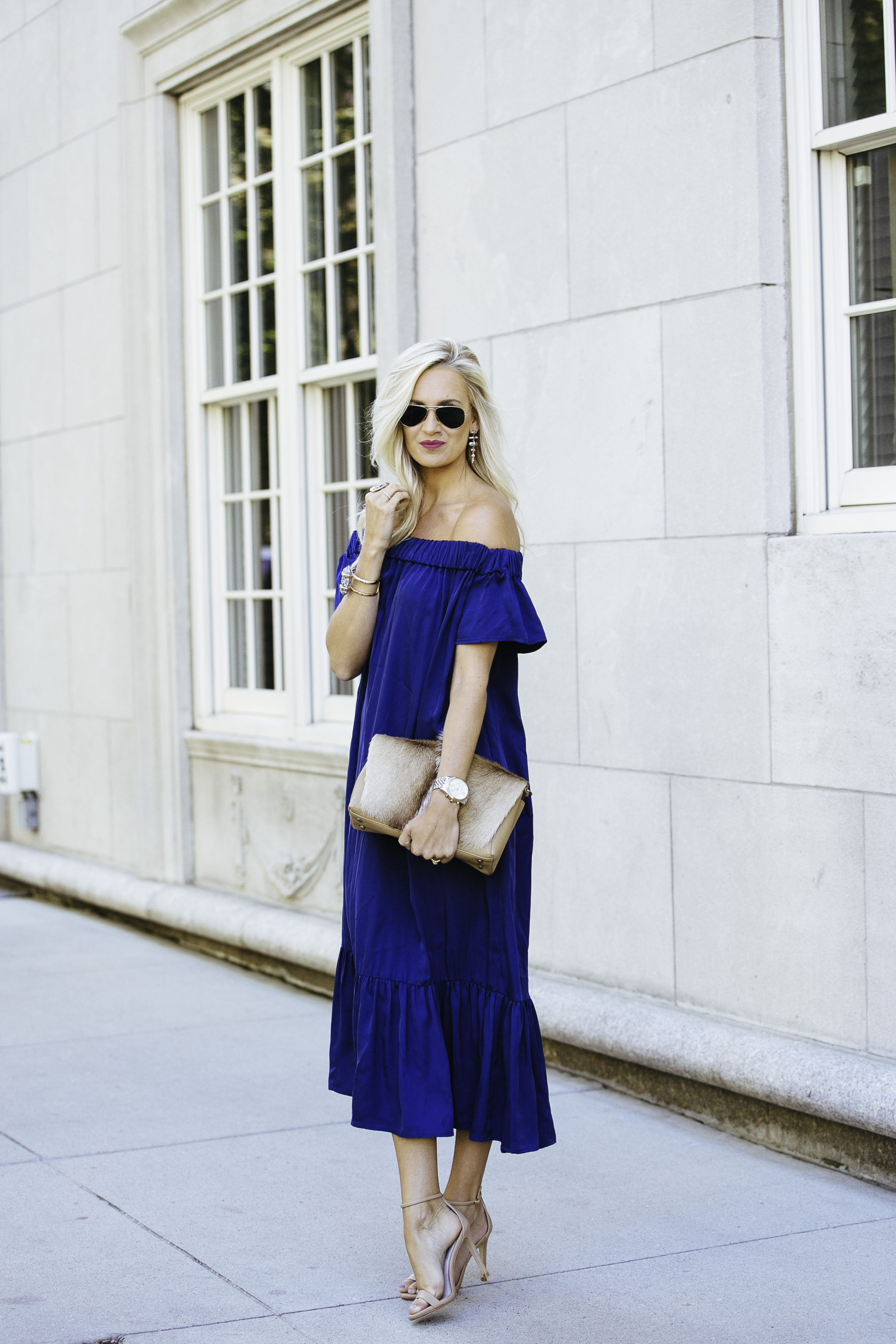 Sea NY Blue Dress + Python Bag - Mckenna Bleu