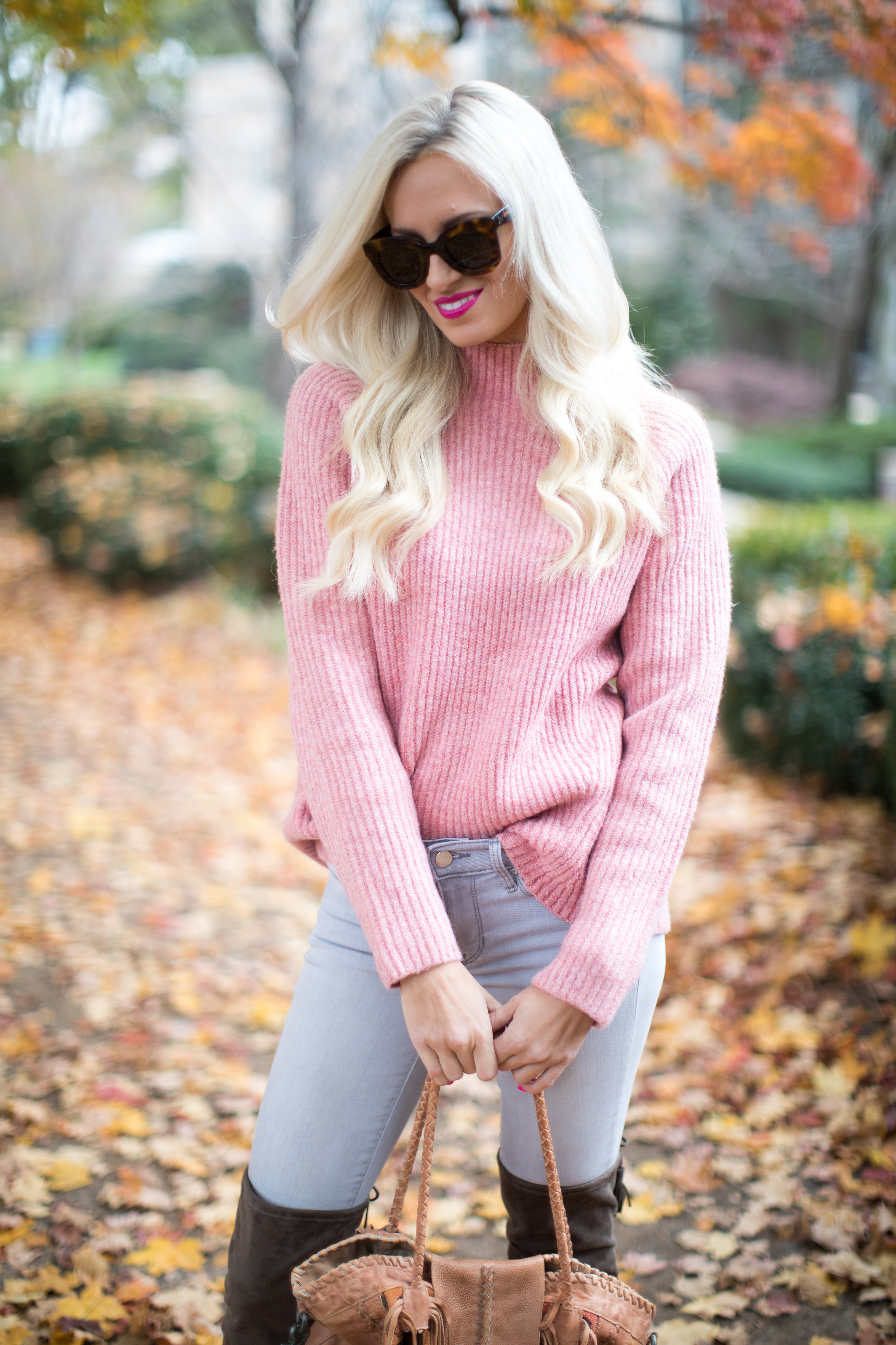 Pink Sweater + Over the Knee Boots - McKenna Bleu
